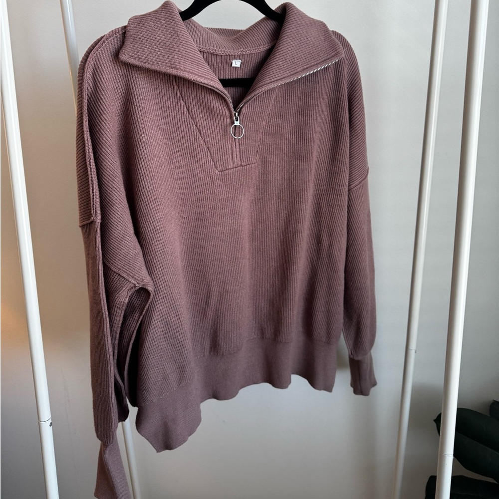 Mauve Quarter Zip Sweater - Women’s L